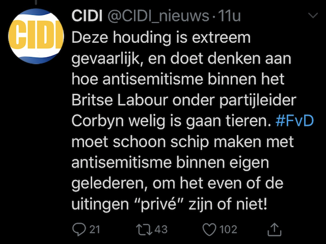 CIDI tweet vs FvD
