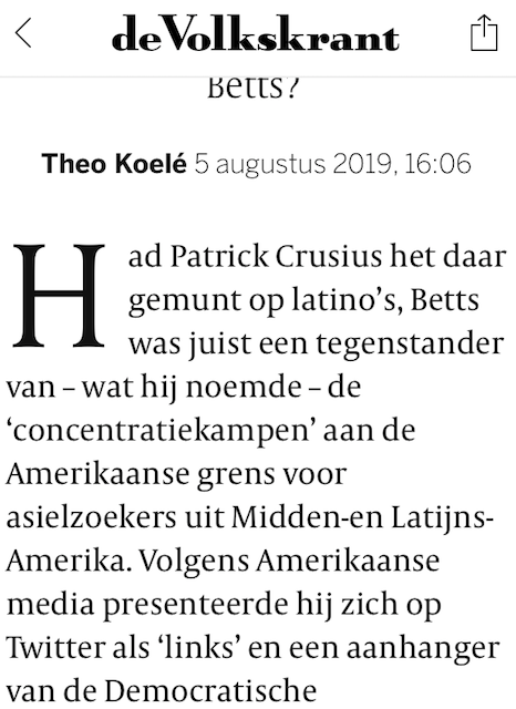 Volkskrant over Betts