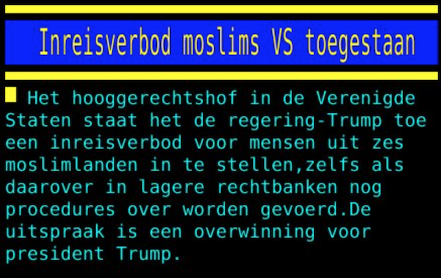 teletekst inreisverbod